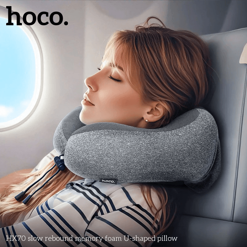 หมอนรองคอ HOCO HX70 เมมโมรี่โฟม ทรงตัว U รองรับต้นคอ 360&deg; พับเก็บได้ พร้อมถุงสำหรับพกพา